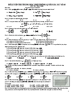 Đề luyện thi trung học phổ thông quốc gia số 46 - Môn thi: Toán Học