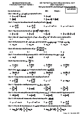 Đề thi thử đại học môn: Toán khối 12 - Mã đề thi 209