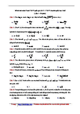 Đề thi thử môn Toán THPT chuyên quốc học Huế