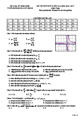 Đề thi thử THPT quốc gia môn thi Toán - Trường THPT Quy nhơn