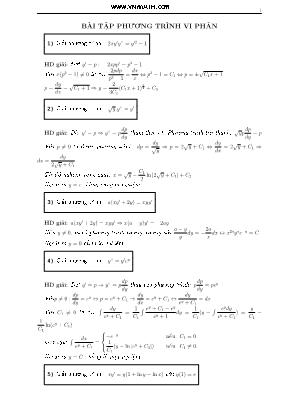 Toán học - Bài tập phương trình vi phân