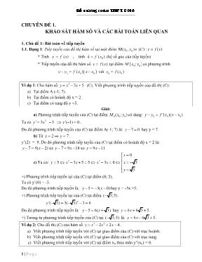 Toán học - Chuyên đề 1: Khảo sát hàm số và các bài toán liên quan