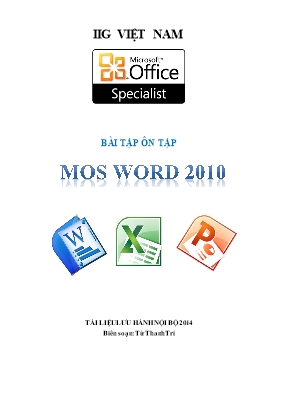 Bài tập Microsoft Word 2010 - Từ Thanh Trí