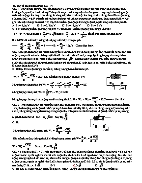 Bài tập về Mạch dao động LC Vật lí lớp 12 (Có đáp án)- Phần 1