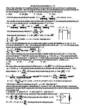 Bài tập về Mạch dao động LC Vật lí lớp 12 (Có đáp án) - Phần 2