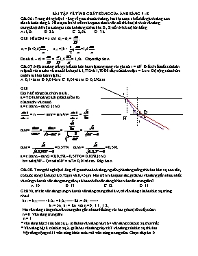 Bài tập về Tính chất sóng của ánh sáng Vật lí