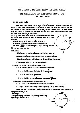 Chuyên đề Ứng dụng đường tròn lượng giác để g