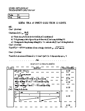 Đề kiểm tra 45p Giải tích 12 - Nguyễn Hoàng Phú An
