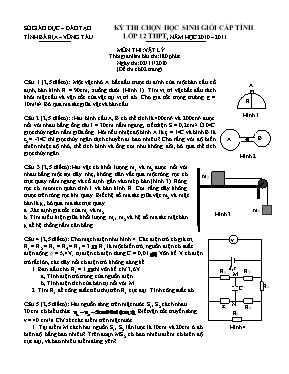 Đề thi chọn học sinh giỏi cấp tỉnh Vật lí 12 (Có đáp án) - Năm học 2010-2011 - Sở GD & ĐT Bà Rịa