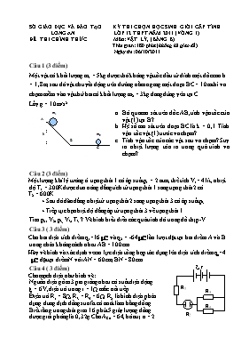 Đề thi chọn học sinh giỏi cấp tỉnh Vật lí 12 (Có đáp án) - Năm học 2011-2012 - Sở GD & ĐT Long An