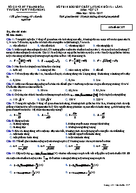 Đề thi khảo sát chất lượng Vật lí 12 lần 2 - Mã đề 357 - Năm học 2016-2017 - Trường THPT Triệu Sơn 2