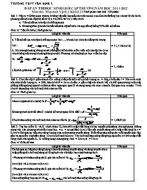 Đề thi thử giải toán trên máy tính cầm tay Vật lí 12 (Có đáp án) - Năm học 2011-2012 - Trường THPT Yên Định 2