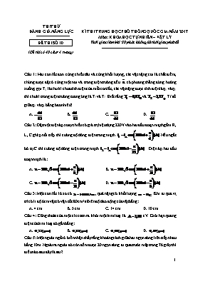 Đề thi thử THPT quốc gia Vật lí năm 2017 (Có đáp án) - Đề số 10