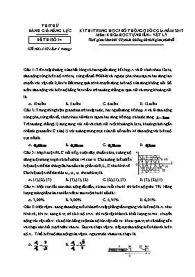 Đề thi thử THPT quốc gia Vật lí năm 2017 (Có 
