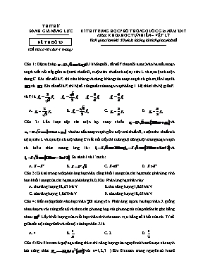 Đề thi thử THPT quốc gia Vật lí năm 2017 (Có 