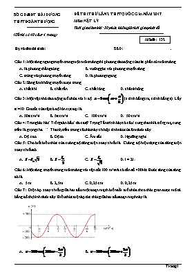 Đề thi thử THPT quốc gia Vật lí năm 2017 lần 2 (Có đáp án) - Mã đề 132 - Trường THPT Đoàn Thượng