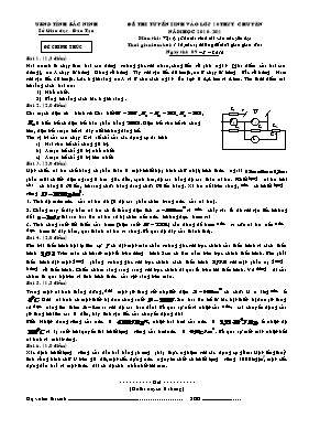 Đề thi tuyển sinh vào lớp 10 Vật lí THPT chuyên (Có đáp án) - Năm học 2010-2011 - Sở GD & ĐT Bắc Ninh