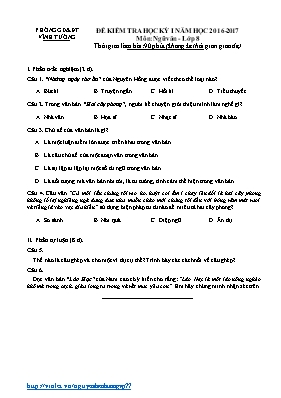 Đề và đáp án kiểm tra học kì I Ngữ văn lớp 8 