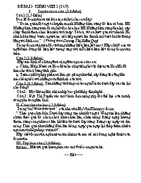 Đề và đáp án kiểm tra Tiếng việt lớp 5 - Đề s