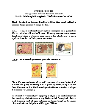 Câu hỏi cuộc thi Sưu tập và tìm hiểu tem bưu chính năm 2017