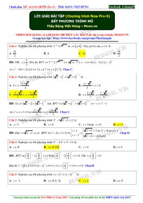 Bài tập trắc nghiệm về Mũ và logarith Toán lớp 12 - Đặng Việt Hùng