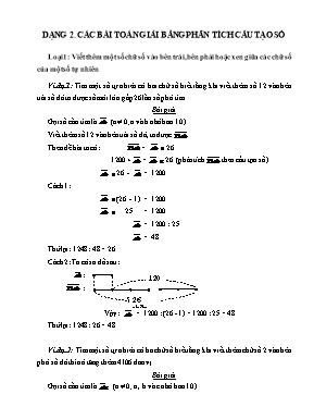 Chuyên đề Các bài toán giải bằng phân tích cấu tạo số Toán lớp 4