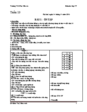 Giáo án dạy học lớp 1 - Bài 51 đến 59 - Năm h