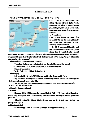 Tài liệu ôn tập Lịch sử lớp 12 - Bài 8: Nhật Bản