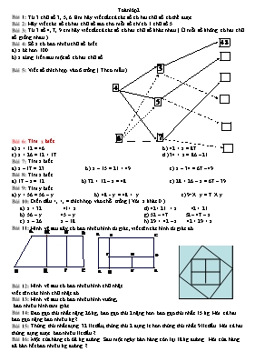 Bài tập bồi dưỡng học sinh năng khiếu Toán lớp 2