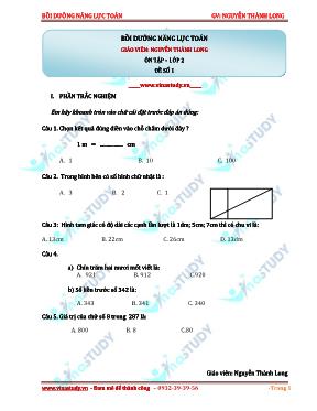 Bộ đề kiểm tra học kì II Toán lớp 2 - Nguyễn Thành Long