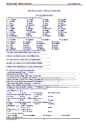Bộ đề ôn luyện thi học sinh giỏi Tiếng anh lớp 6 - Đỗ Thị Cúc