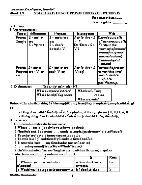 Giáo án dạy thêm Tiếng anh lớp 8 - Chương trình cả năm - Năm học 2016-2017 - Trường THCS Thanh Yên