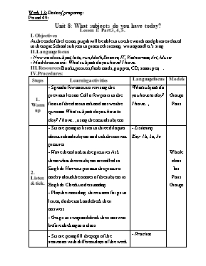 Giáo án Tiếng anh lớp 4 - Tiết 49 đến 52