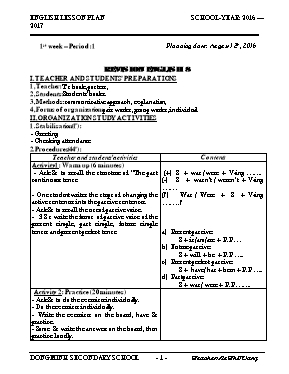 Giáo án Tiếng anh lớp 9 - Tiết 1 đến 16 - Năm