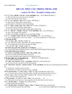 100 Cấu trúc câu trong tiếng Anh