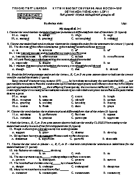 4 Đề thi khảo sát Chuyên đề môn Tiếng Anh Lớp 11 - Năm học 2014-2015 - Trường THPT Liễn Sơn (Có đáp án)