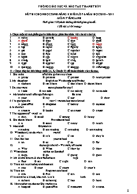 Bộ đề thi chọn học giỏi môn Tiếng Anh Lớp 6