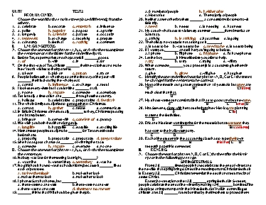 Đề kiểm tra Unit 8 môn Tiếng Anh Lớp 11 - Đề 2 (Kèm đáp án)