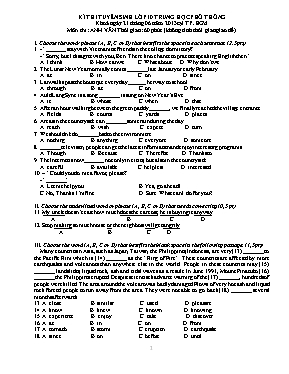 Đề thi tuyển sinh vào Lớp 10 THPT Thành phố Hồ Chí Minh môn Tiếng Anh năm 2013 (Có đáp án)