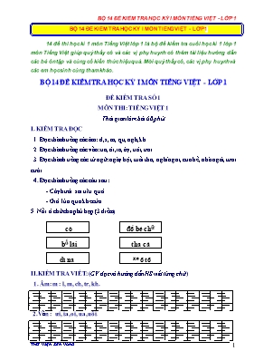 14 Đề kiểm tra cuối học kỳ I môn Tiếng Việt Lớp 1