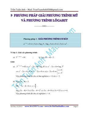 9 Phương pháp giải phương mũ và phương trình 