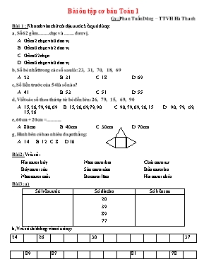 Bài ôn tập cơ bản Toán 1 - Phan Tuấn Dũng