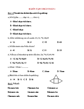 Bài ôn tập cơ bản Toán 1