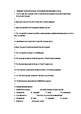 Bài tập The passive voice