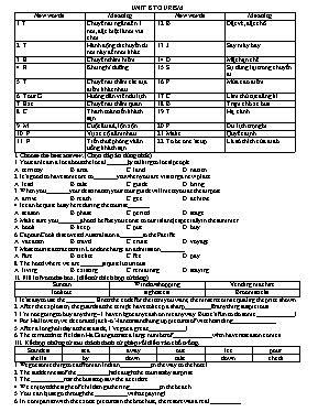 Bài tập Unit 8 môn Tiếng Anh Lớp 9 (Sách Thí điểm)