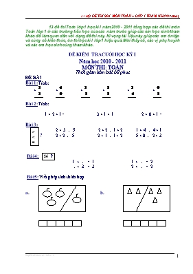 Bộ đề kiểm tra học kỳ I môn Toán Lớp 1