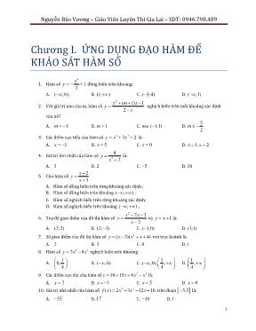 Câu hỏi trắc nghiệm Giải tích Lớp 12 - Nguyễn Bảo Vương