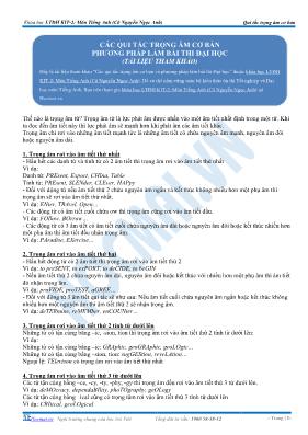 Chuyên đề Các qui tắc trọng âm cơ bản và phương pháp làm bài thi Đại học môn Tiếng Anh - Nguyễn Ngọc Anh