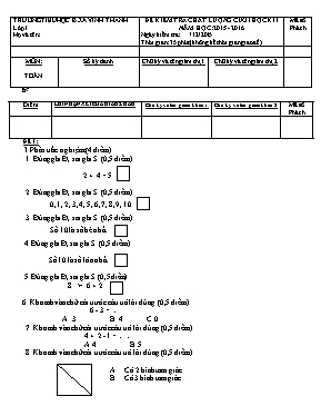Đề kiểm tra cuối học kì I môn Toán + Tiếng Vi