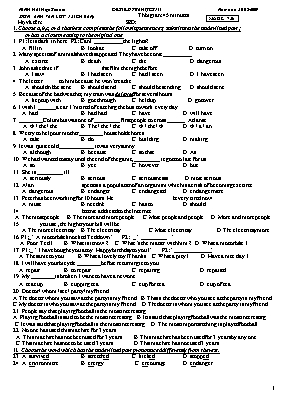 Đề kiểm tra học kỳ II môn Tiếng Anh Lớp 12 (Chương trình chuẩn) - Mã đề 736 (Có đáp án)